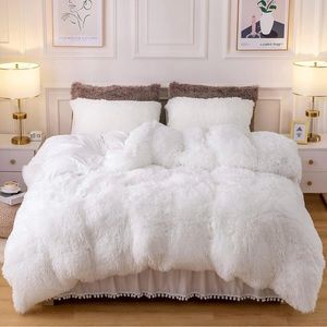 White Fluffy Duvet Cover-King